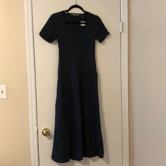 Club Monaco Scoop Neck Midi Dress Linen size 00 - Picture 2 of 6